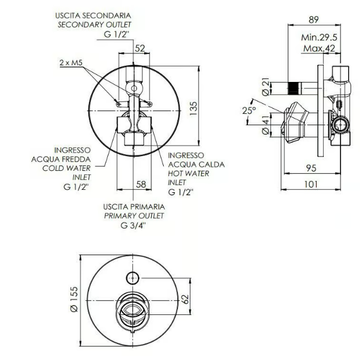 ELEMENT - Single handle shower mixer with diverter by Remer Rubinetterie - view 3